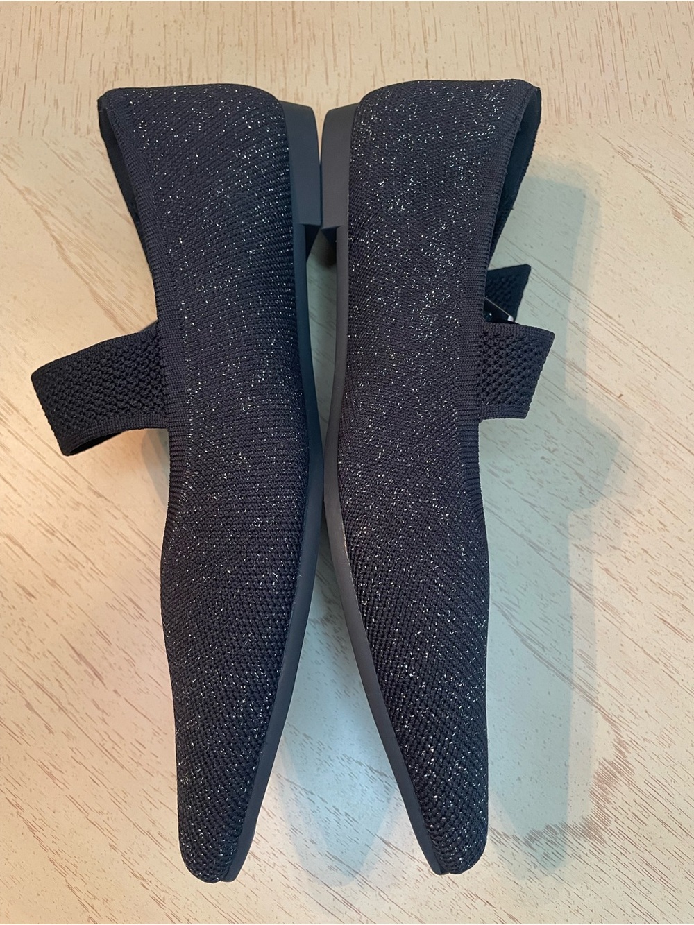 VIVAIA Maria Pointed-Toe Mary Jane Flats Black Glitter Buckle 41.5 = US 10 - Picture 5 of 14